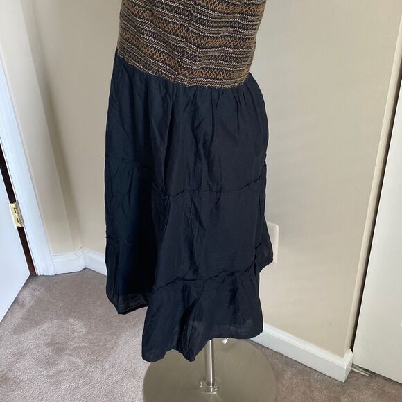 J. Crew Factory Smocked tiered mini dress‎ Black Size M NWT - Picture 6 of 9